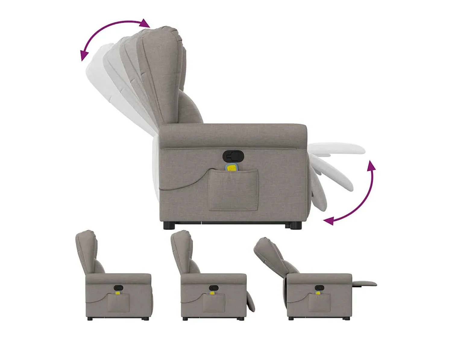 Poltrona* Poltrona elevatória de massagens tecido cinzento-acastanhado SHL467242 Taupe