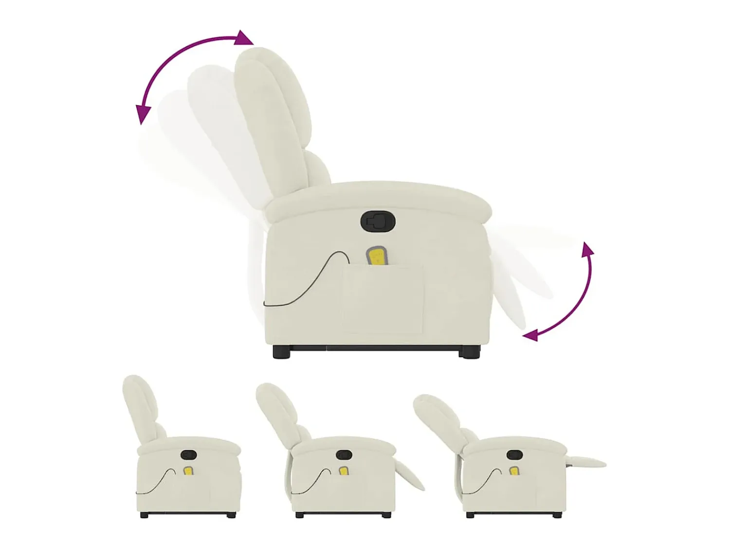 Poltrona| Poltrona elevatória de massagens veludo cor SHL49230 Creme