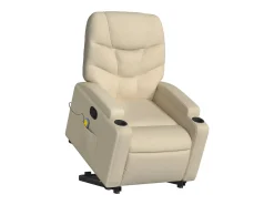 Poltrona elevatória de massagens tecido cor SHL157823 Creme