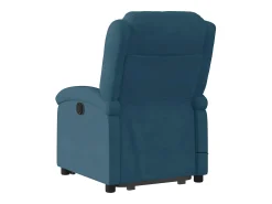 New vidaxl Poltrona elevatória de massagens veludo Azul