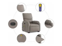 Poltrona elevatória de massagens tecido cinzento-acastanhado SHL111412^ Poltrona