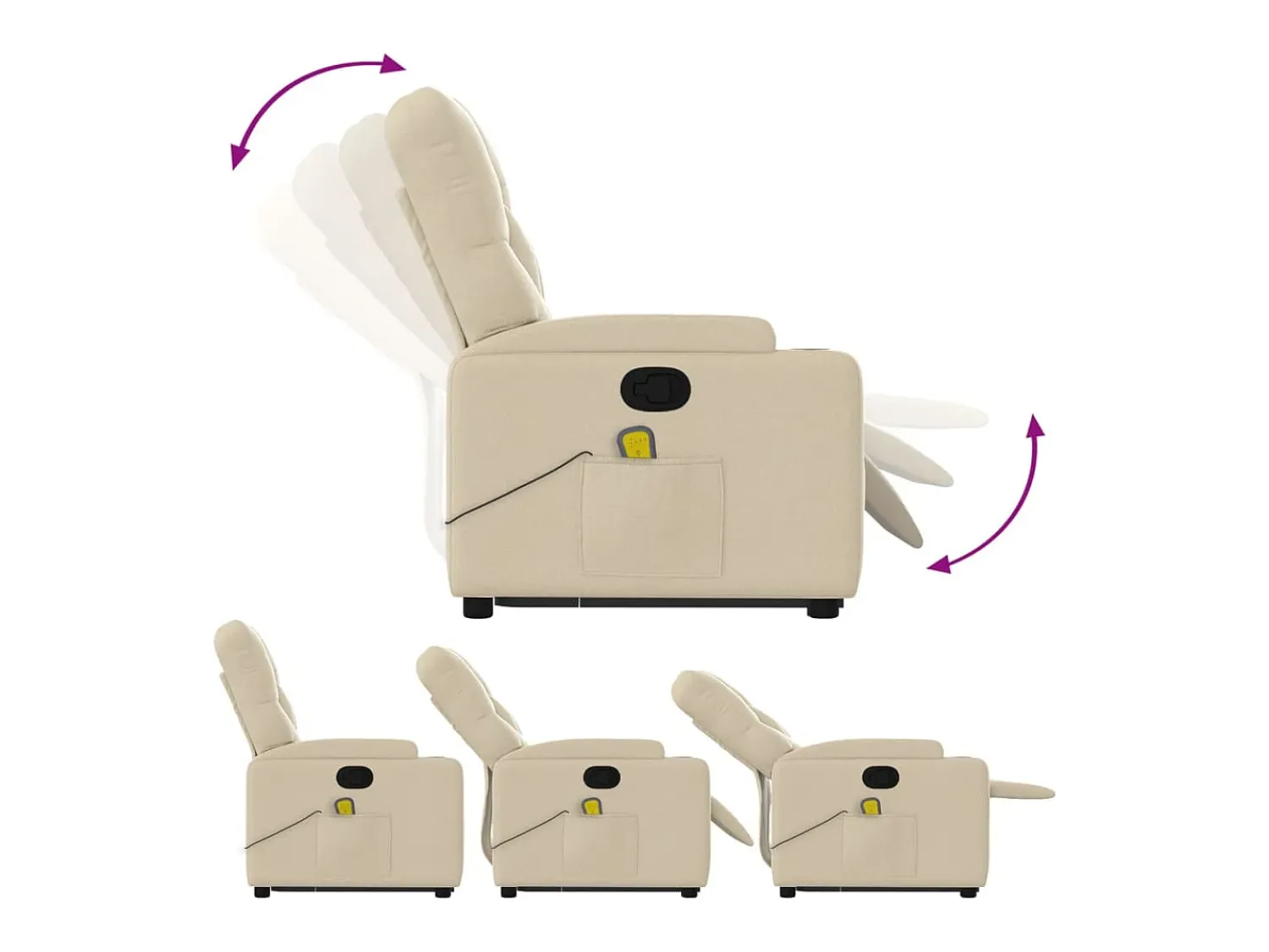 Discount Poltrona elevatória de massagens tecido cor SHL20592 Creme