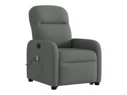 Poltrona*vidaxl Poltrona elevatória de massagens tecido -escuro Cinzento