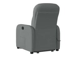 Poltrona*vidaxl Poltrona elevatória de massagens tecido -escuro Cinzento