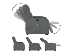Poltrona*vidaxl Poltrona elevatória de massagens tecido -escuro Cinzento