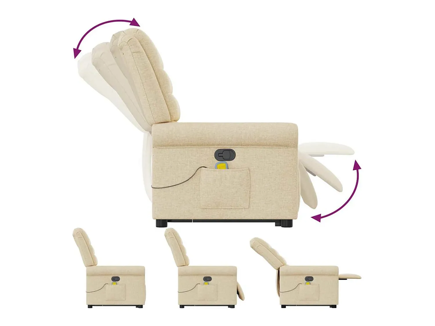 Outlet Poltrona elevatória de massagens tecido cor SHL730095 Creme