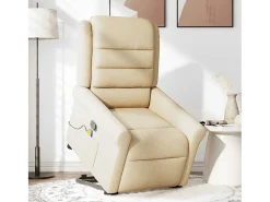 Outlet Poltrona elevatória de massagens tecido cor SHL730095 Creme