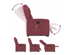 Sale Poltrona elevatória de massagens elétrica tecido tinto SHL359514 Vermelho