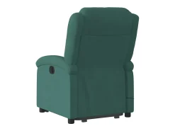 New Poltrona elevatória de massagens veludo verde-escuro SHL74202 Verde pinho