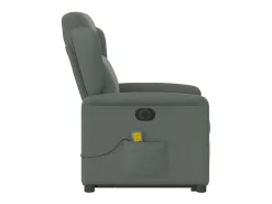 Poltrona*vidaxl Poltrona elétrica elevatória massagens tecido -escuro Cinzento