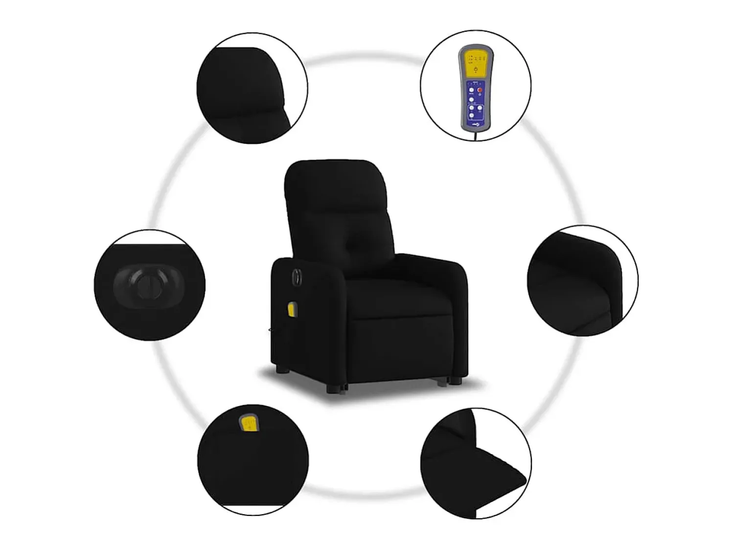 Poltrona* Poltrona elétrica elevatória massagens tecido SHL878293 Preto