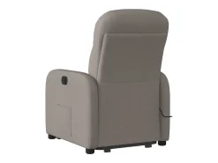 Poltrona*vidaxl Poltrona elétrica elevatória massagens tecido cinza-acastanhado Taupe