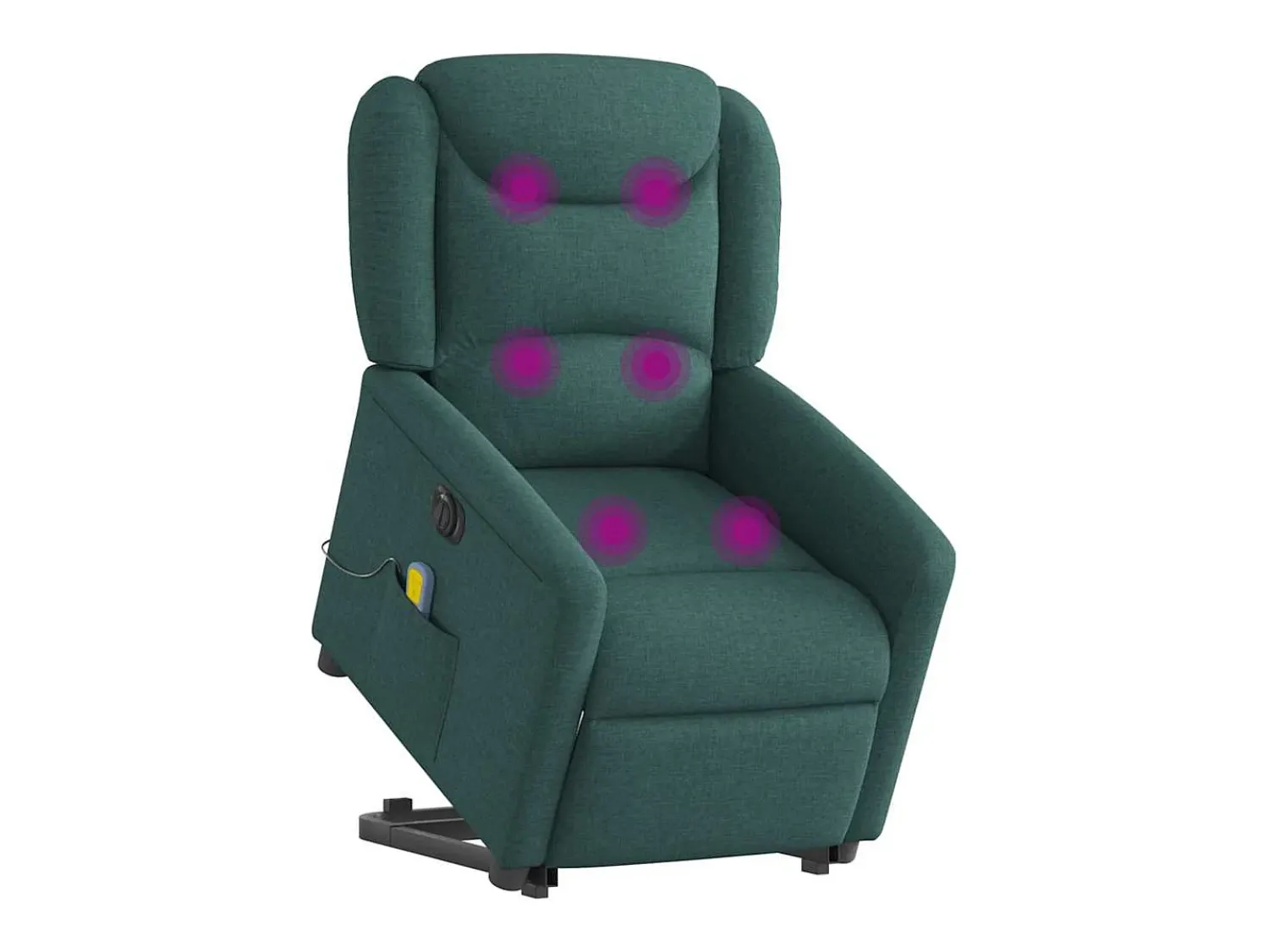 Poltrona elétrica elevatória massagens tecido verde-escuro SHL6925^ Poltrona