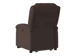 Outlet vidaxl Poltrona elétrica elevatória massagens tecido -escuro Castanho