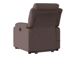 Poltrona*vidaxl Poltrona elétrica elevatória massagens tecido -escuro Castanho