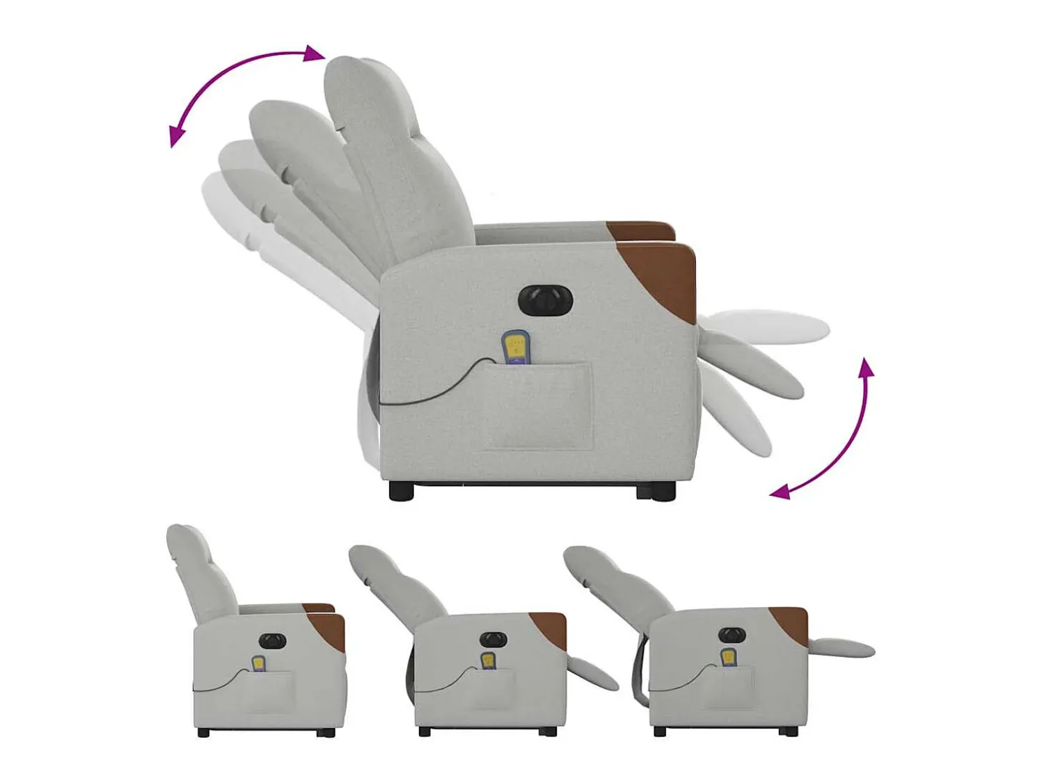 Poltrona| Poltrona elétrica elevatória massagens tecido -nublado SHL482235 Cinzento