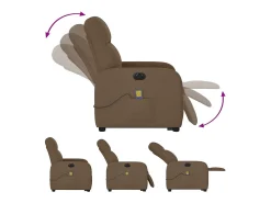 Clearance Poltrona elétrica elevatória massagens tecido SHL404677 Castanho