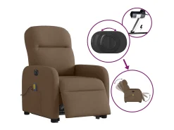 Clearance Poltrona elétrica elevatória massagens tecido SHL404677 Castanho