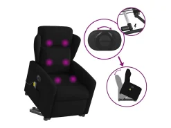 Poltrona* Poltrona elétrica elevatória massagens tecido SHL306158 Preto