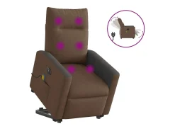 Poltrona| Poltrona elétrica elevatória massagens tecido SHL823546 Castanho