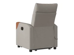 Poltrona elétrica elevatória massagens tecido cinza-acastanhado SHL33117^ Poltrona