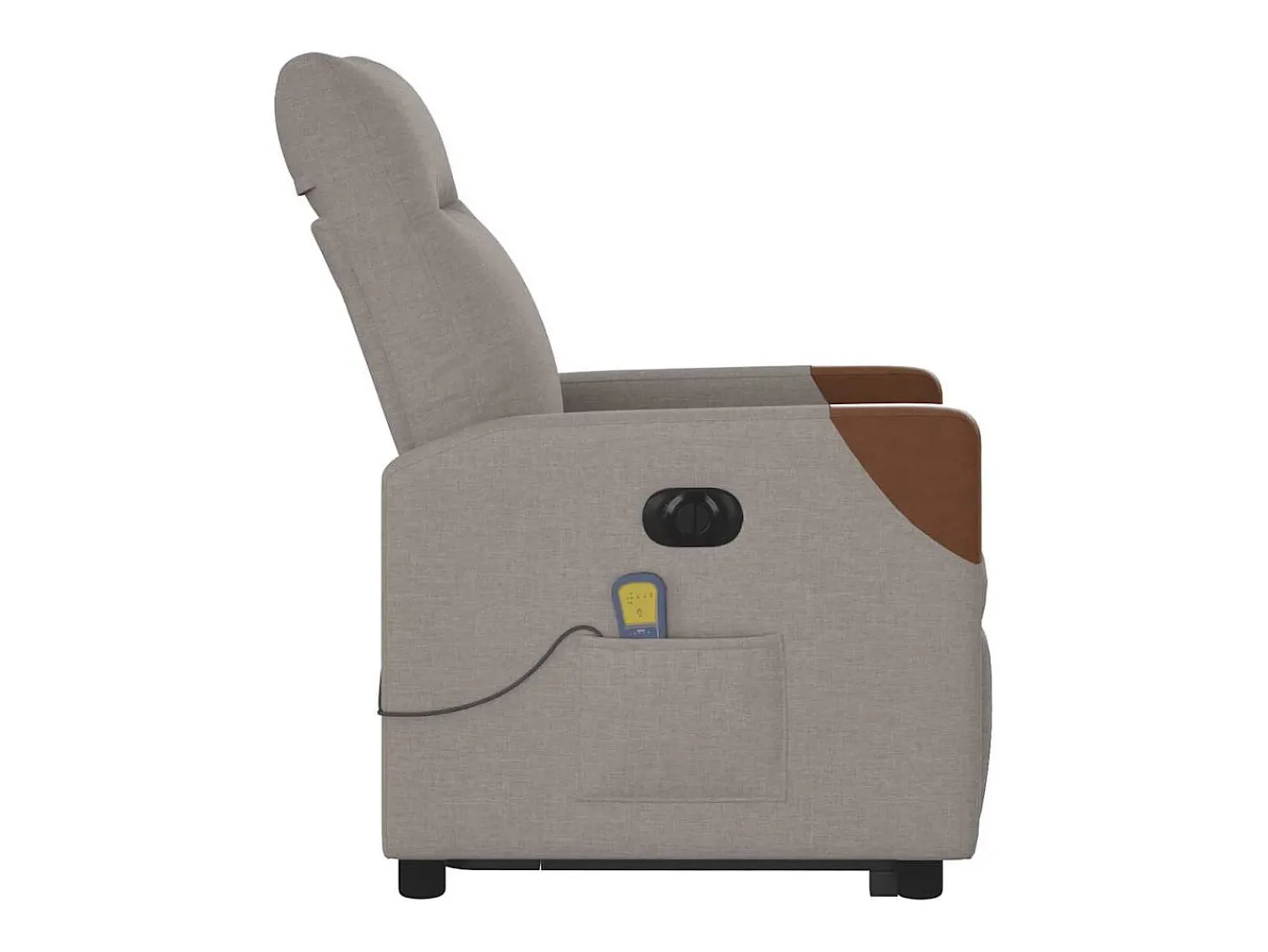 Poltrona elétrica elevatória massagens tecido cinza-acastanhado SHL33117^ Poltrona