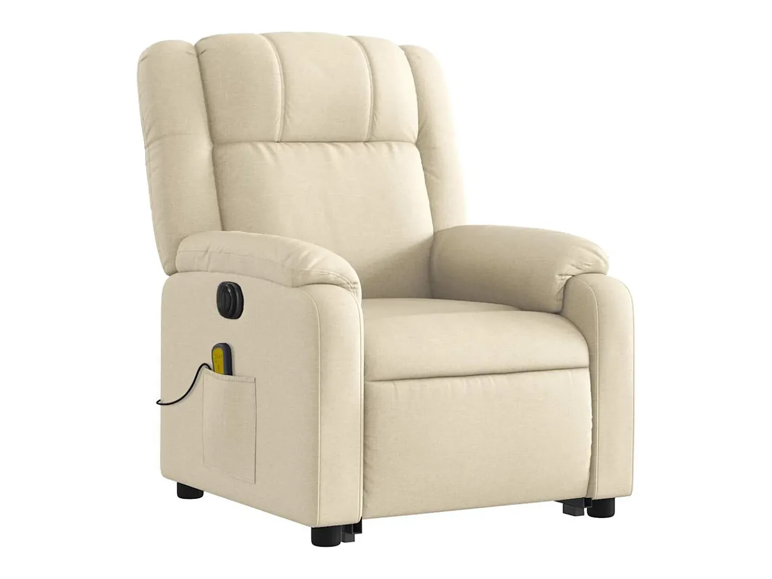 Discount vidaxl Poltrona elétrica elevatória massagens tecido Creme