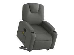 Outlet Poltrona elétrica elevatória massagens tecido cinzento-escuro SHL628220 Cinza antracite