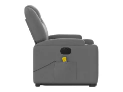 Outlet Poltrona elétrica elevatória massagens tecido cinzento-escuro SHL628220 Cinza antracite