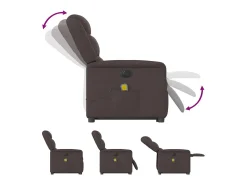 Poltrona elétrica elevatória massagens tecido -escuro SHL582530^ Poltrona