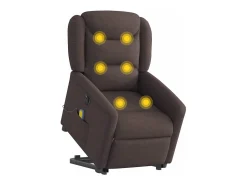Poltrona elétrica elevatória massagens tecido -escuro SHL582530^ Poltrona