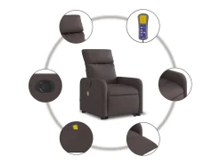 Discount Poltrona elétrica elevatória massagens tecido -escuro SHL443046 Castanho