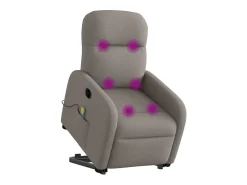 Poltrona* Poltrona elétrica elevatória massagens tecido cinza-acastanhado SHL400369 Taupe