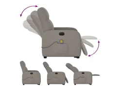 Poltrona* Poltrona elétrica elevatória massagens tecido cinza-acastanhado SHL400369 Taupe