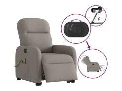 Poltrona* Poltrona elétrica elevatória massagens tecido cinza-acastanhado SHL400369 Taupe