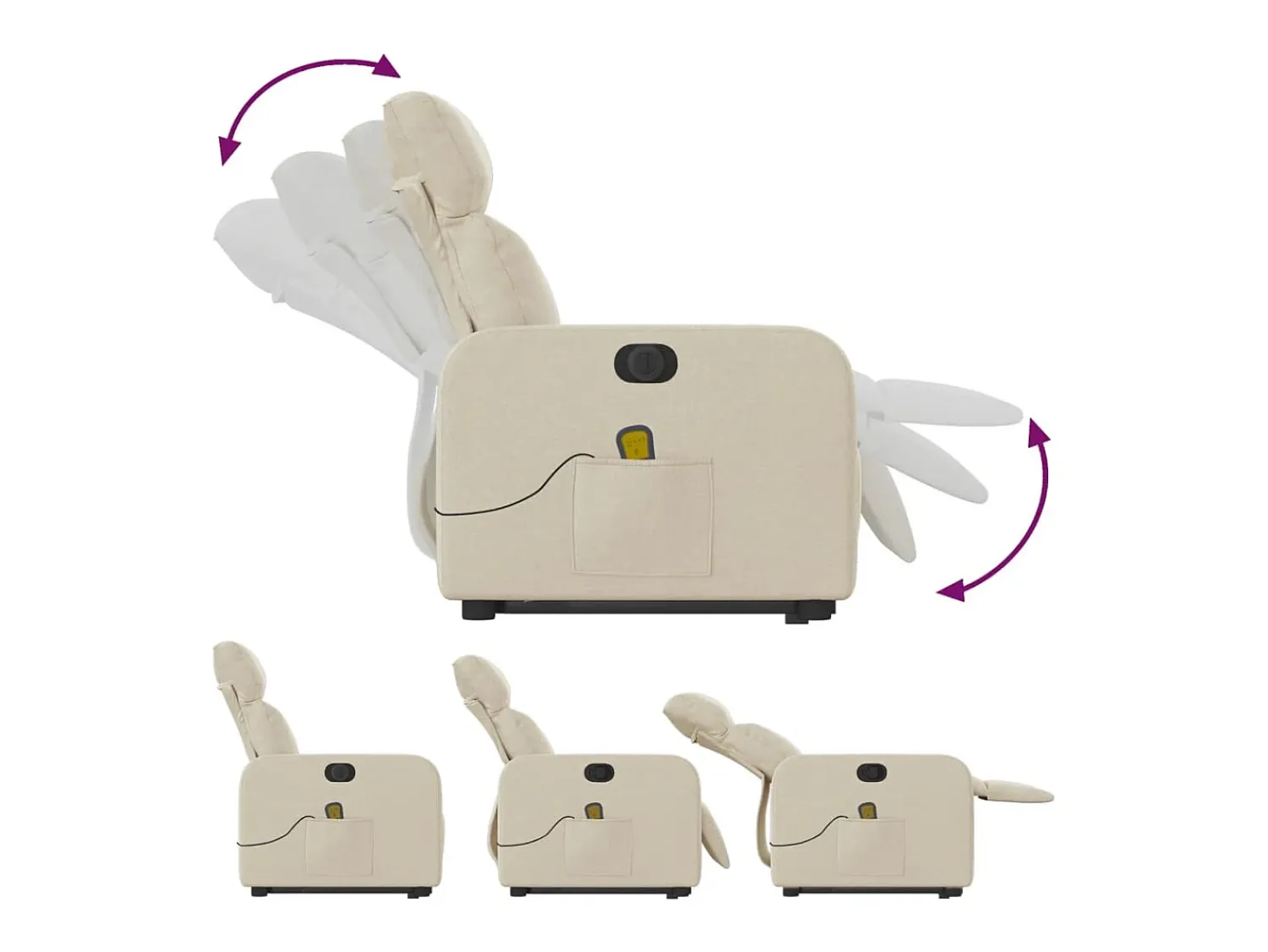 Poltrona* Poltrona elétrica elevatória massagens tecido SHL400606 Creme