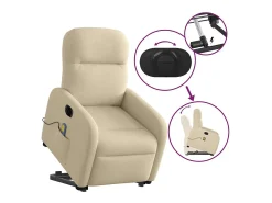 Poltrona* Poltrona elétrica elevatória massagens tecido SHL275498 Creme