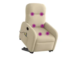 Poltrona* Poltrona elétrica elevatória massagens tecido SHL275498 Creme