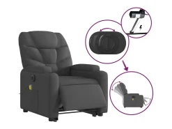Poltrona elétrica elevatória massagens tecido cinzento-escuro SHL927994^ Poltrona