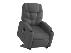 Poltrona elétrica elevatória massagens tecido cinzento-escuro SHL927994^ Poltrona