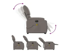Online Poltrona elétrica elevatória massagens tecido cinza-acastanhado SHL694904 Taupe
