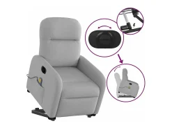 Poltrona* Poltrona elétrica elevatória massagens tecido -nublado SHL313524 Cinzento
