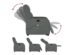 Poltrona* Poltrona elétrica elevatória massagens tecido cinzento-escuro SHL907029 Cinza antracite