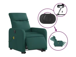 Poltrona elétrica elevatória massagens tecido verde-escuro SHL633421 Verde pinho