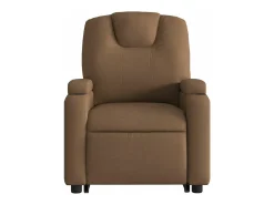 Poltrona*vidaxl Poltrona elétrica elevatória massagens tecido Castanho