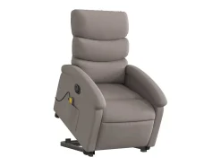 Poltrona| Poltrona elétrica elevatória massagens tecido cinza-acastanhado SHL106098 Taupe