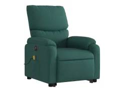 Poltrona elétrica elevatória massagens tecido verde-escuro SHL871055^ Poltrona