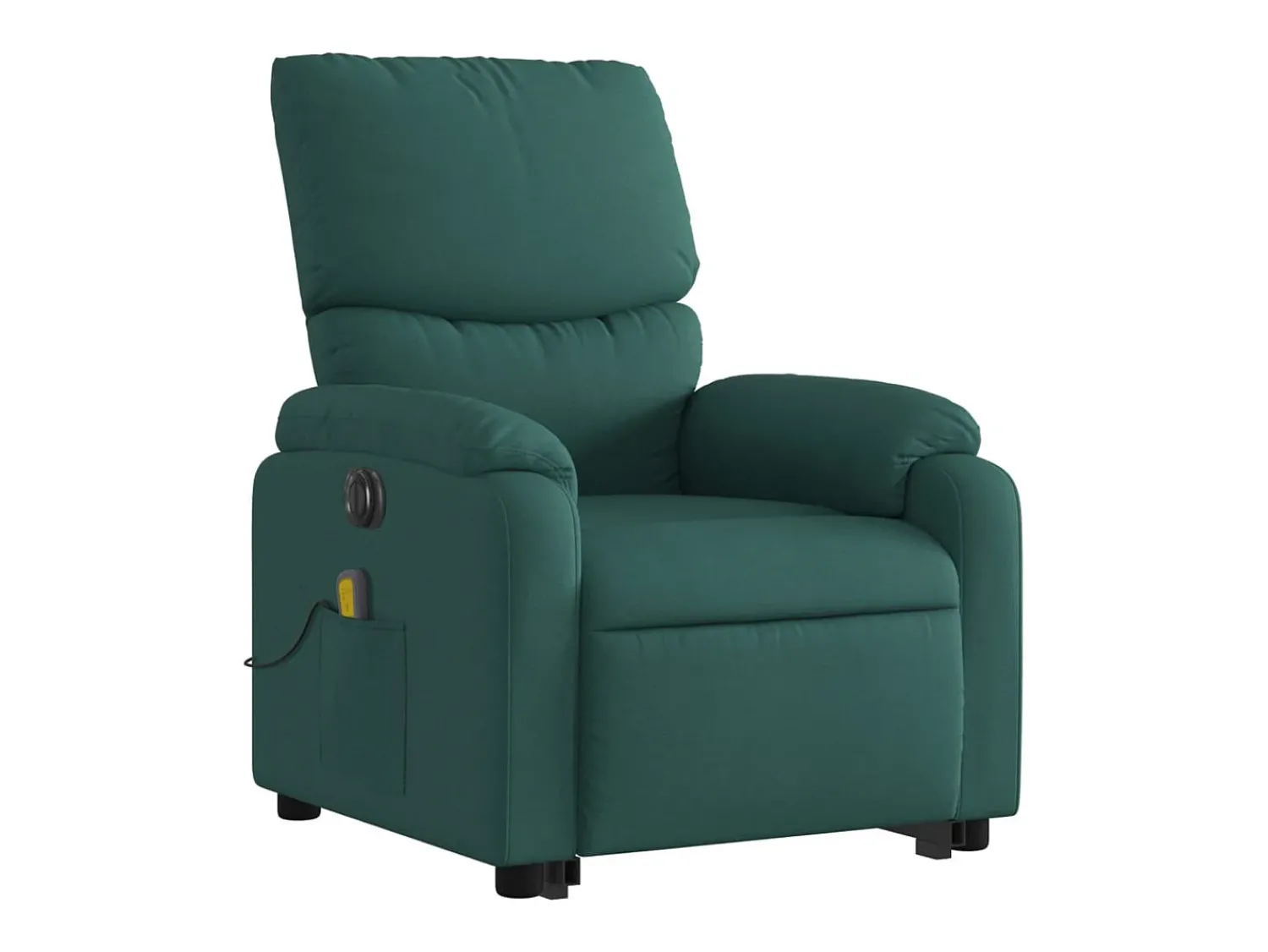 Poltrona elétrica elevatória massagens tecido verde-escuro SHL871055^ Poltrona