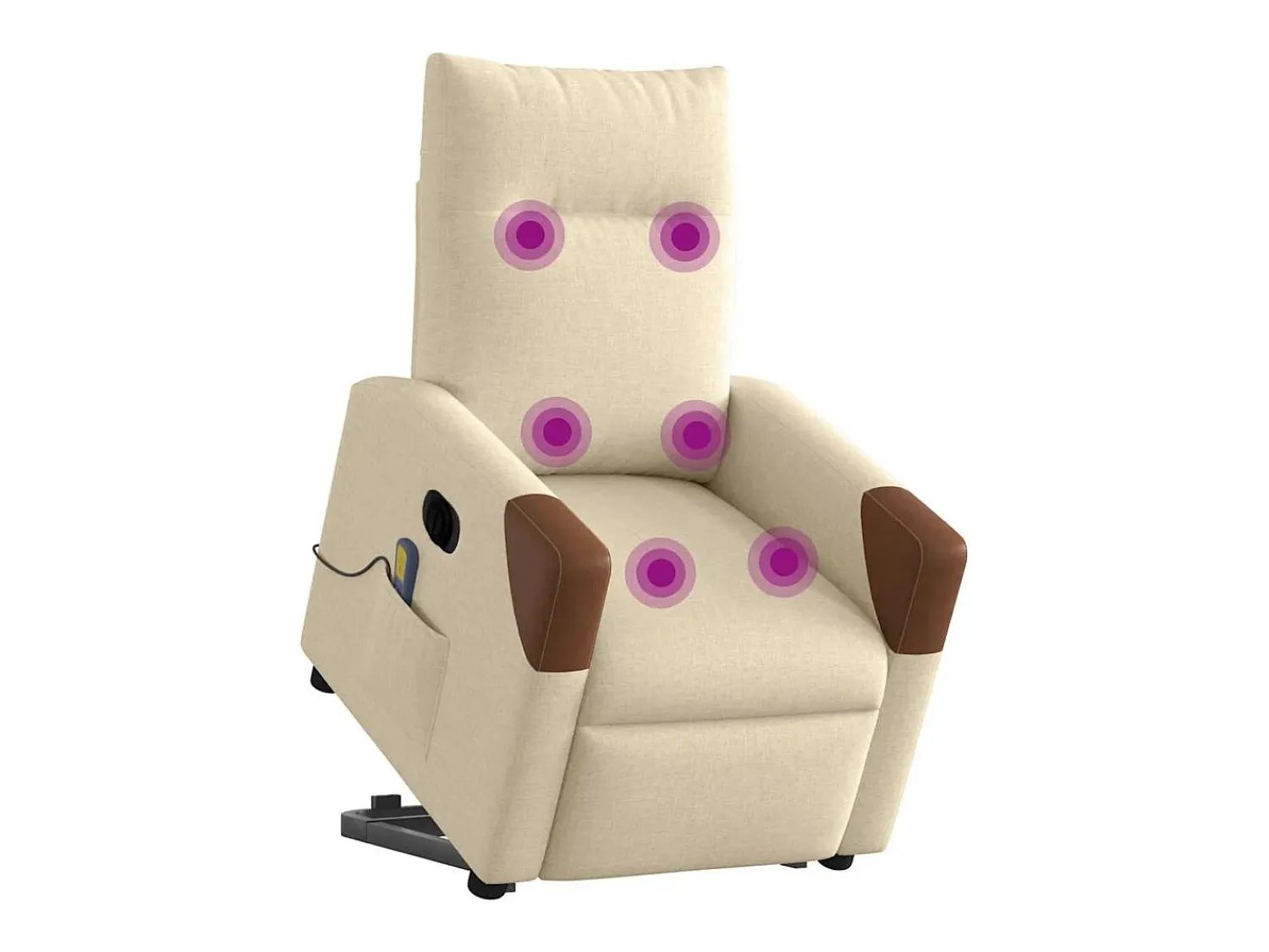 Poltrona* Poltrona elétrica elevatória massagens tecido SHL157180 Creme