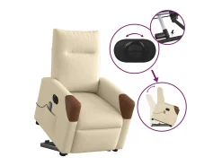 Poltrona* Poltrona elétrica elevatória massagens tecido SHL157180 Creme